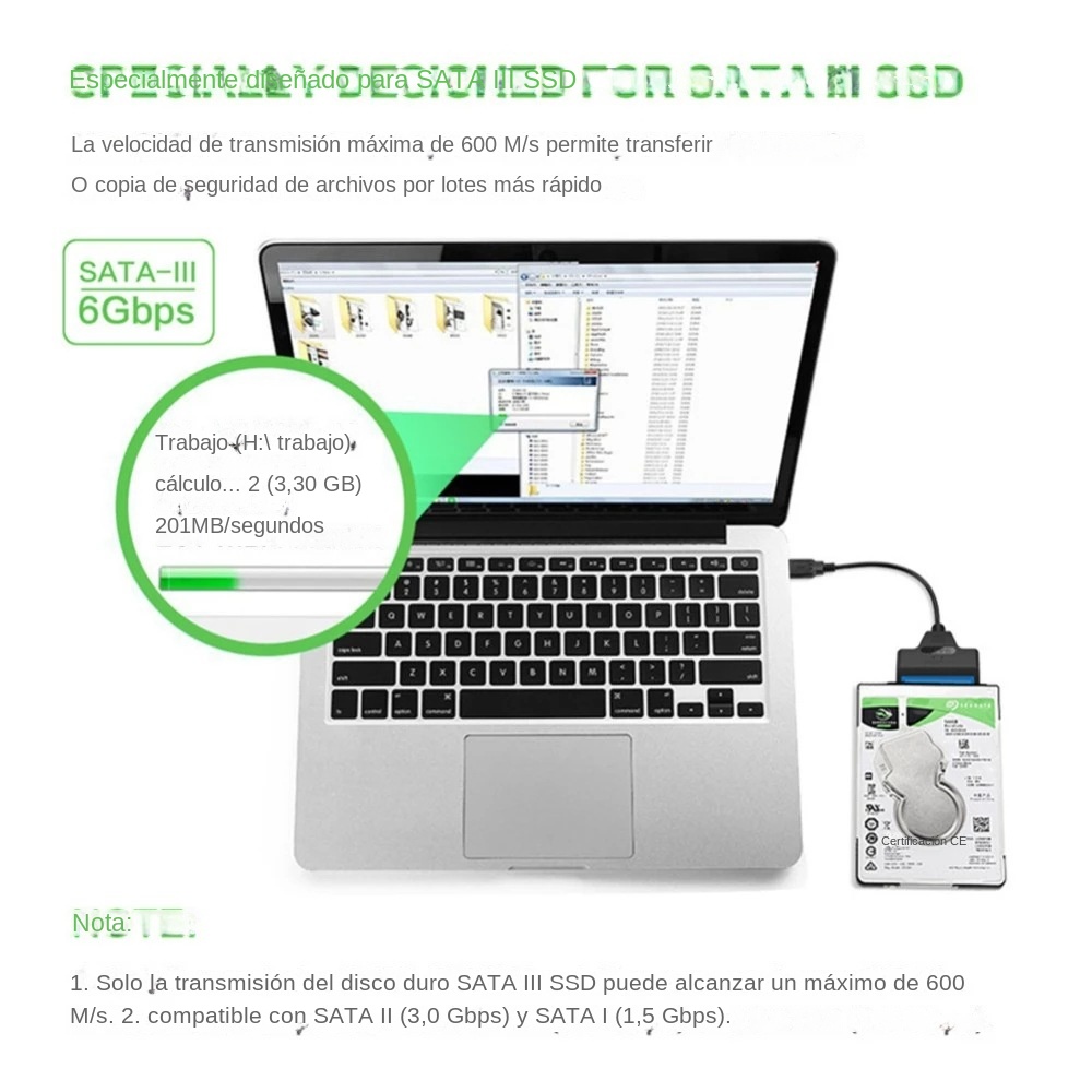 Cable USB 3.0 SATA 3 de 30 cm, - Ssd Hard Drive reseña y precio